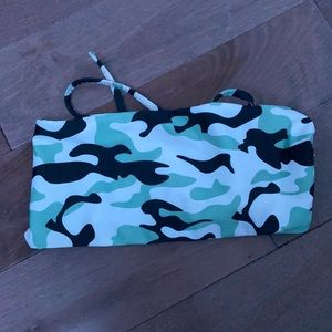 camo bandeau bikini top